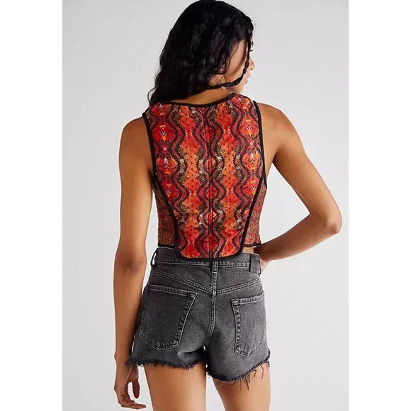 FREE PEOPLE Gemini Vest / Rust Combo - Picture 3 of 12